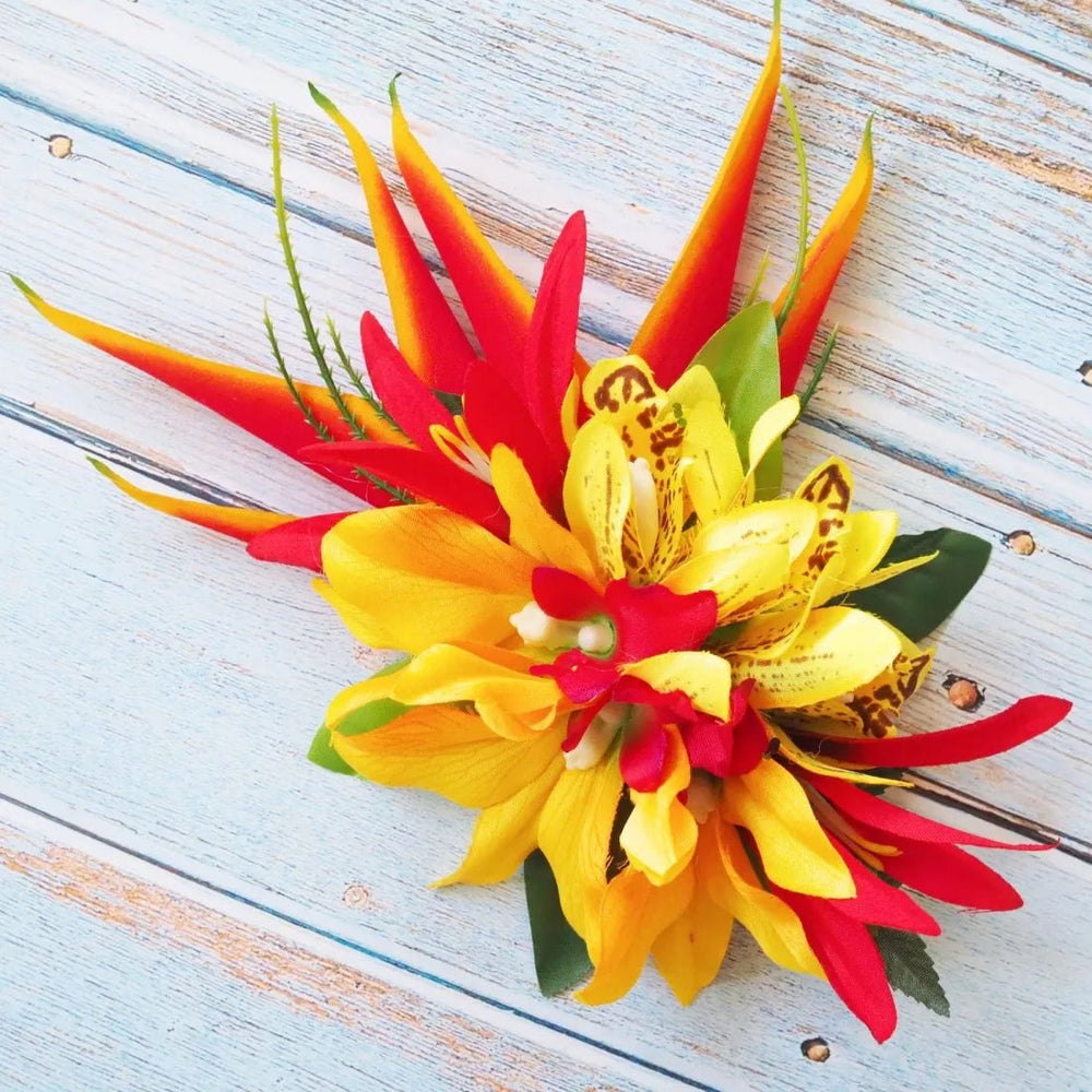 Laka Yellow Hawaiian Flower Hair Clip – Authentic Hawaiian Hair Accessories by Lavahut