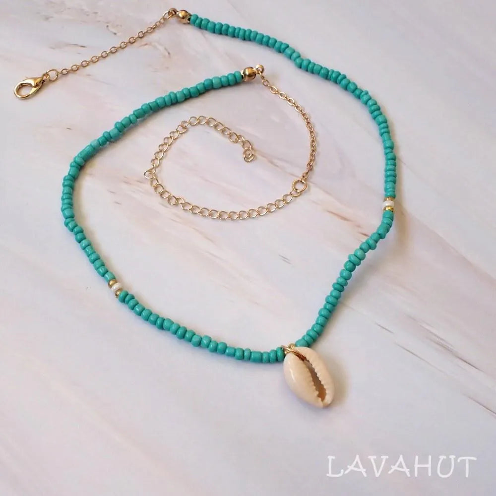 Lanikai Cowry Seashell Hawaiian Necklace - Made in Hawaii