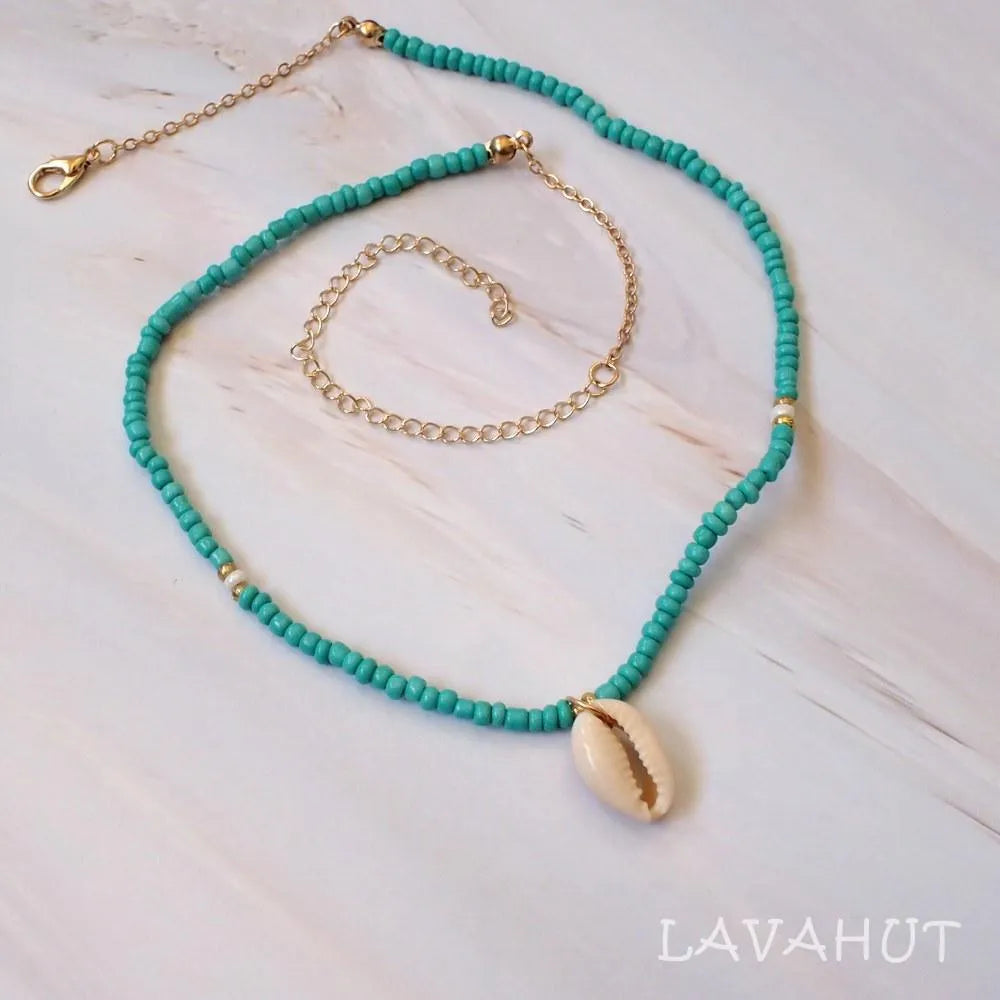 Lanikai Cowry Seashell Hawaiian Necklace - Made In Hawaii