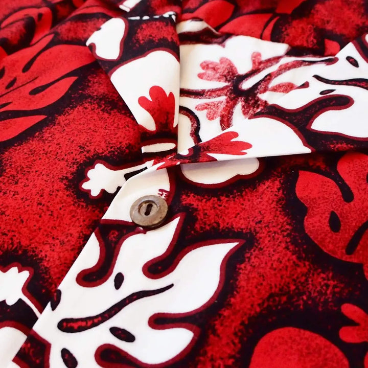 Lava Flow Red Hawaiian Cotton Shirt - Made in Hawaii