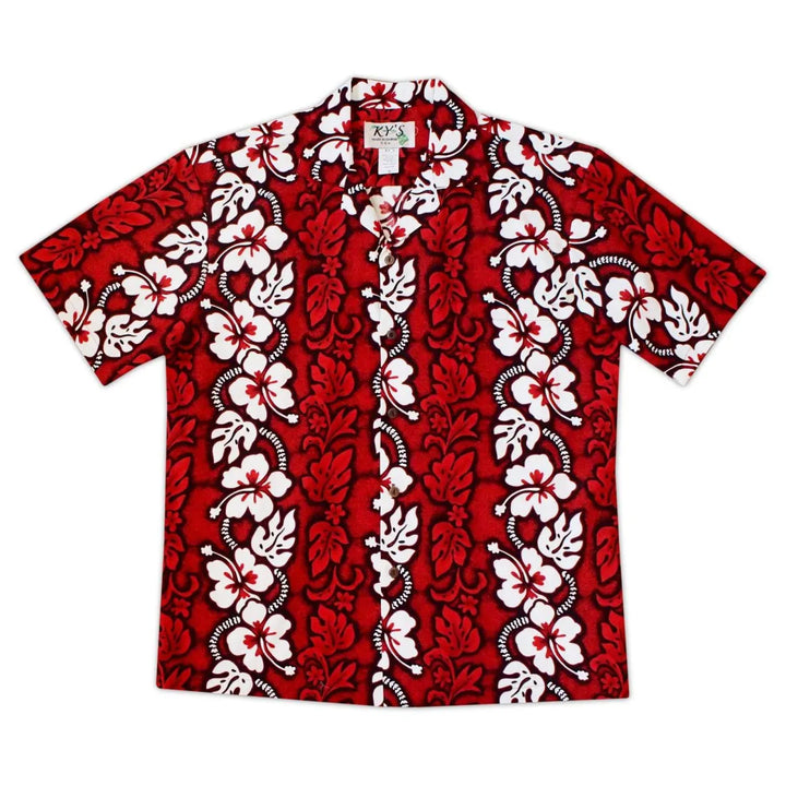 Lava Flow Red Hawaiian Cotton Shirt - Made in Hawaii