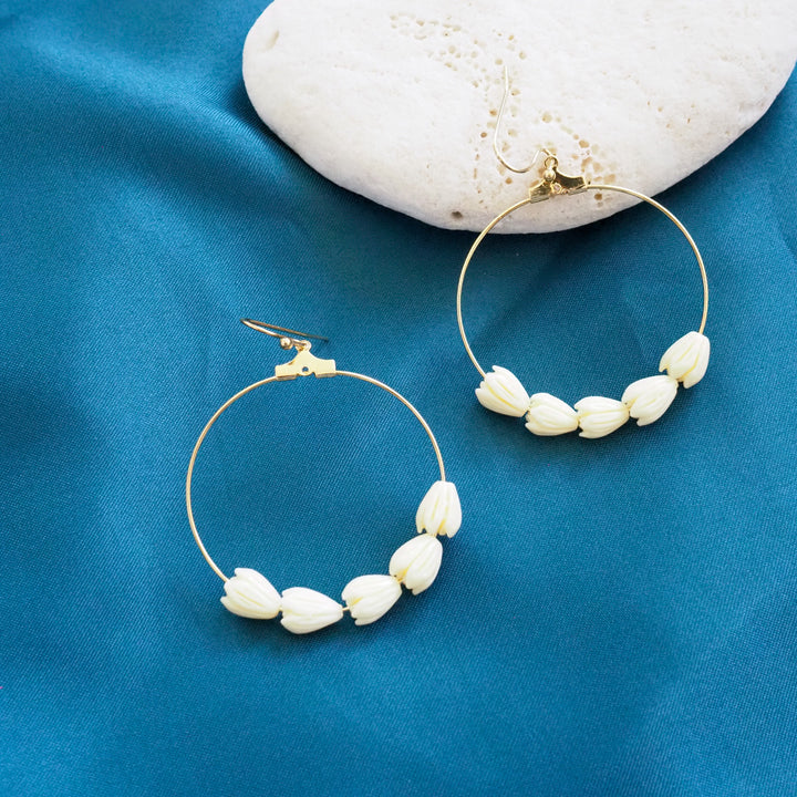 Pikake Flower Hoop Earrings