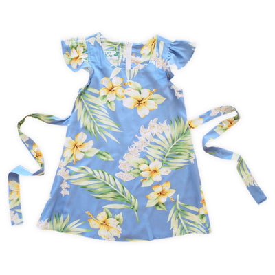 Atoll Blue Hawaiian Girl Rayon Dress