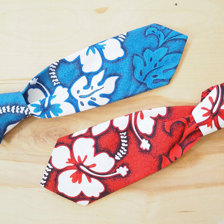 Blue Ke'e Hawaiian Necktie