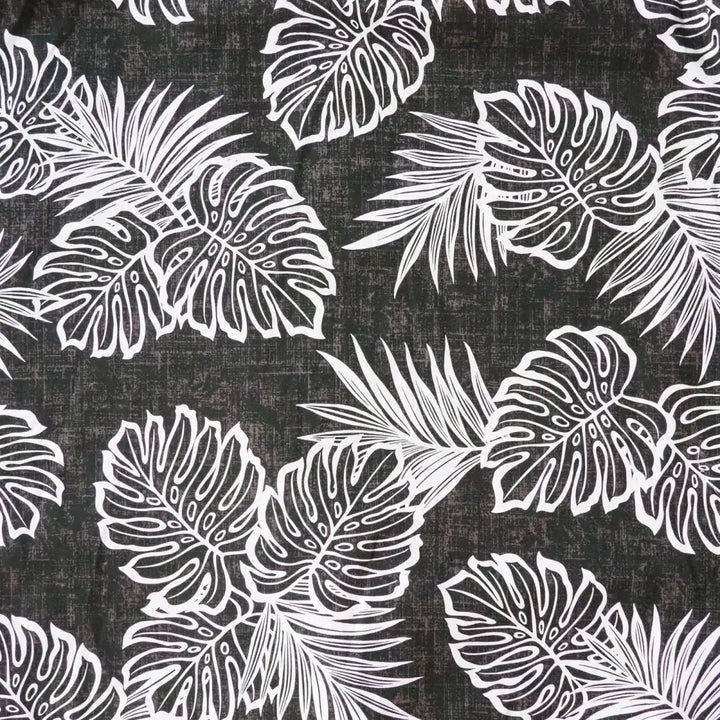 Leaf Black Hawaiian Cotton Shirt - Made in Hawaii