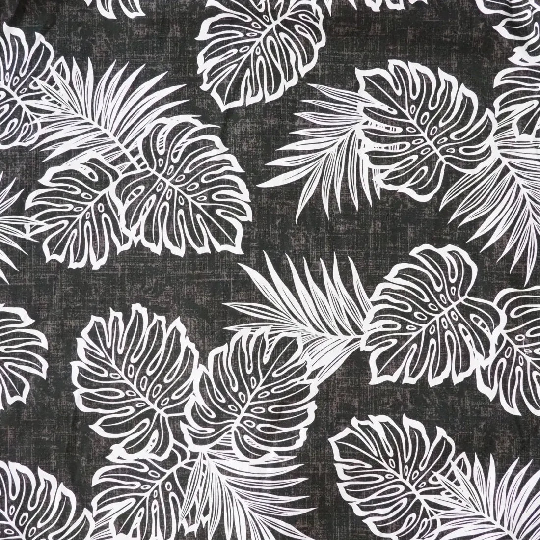 Leaf Black Hawaiian Cotton Shirt - Made In Hawaii
