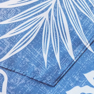 Leaf Blue Hawaiian Cotton Shirt - Made In Hawaii