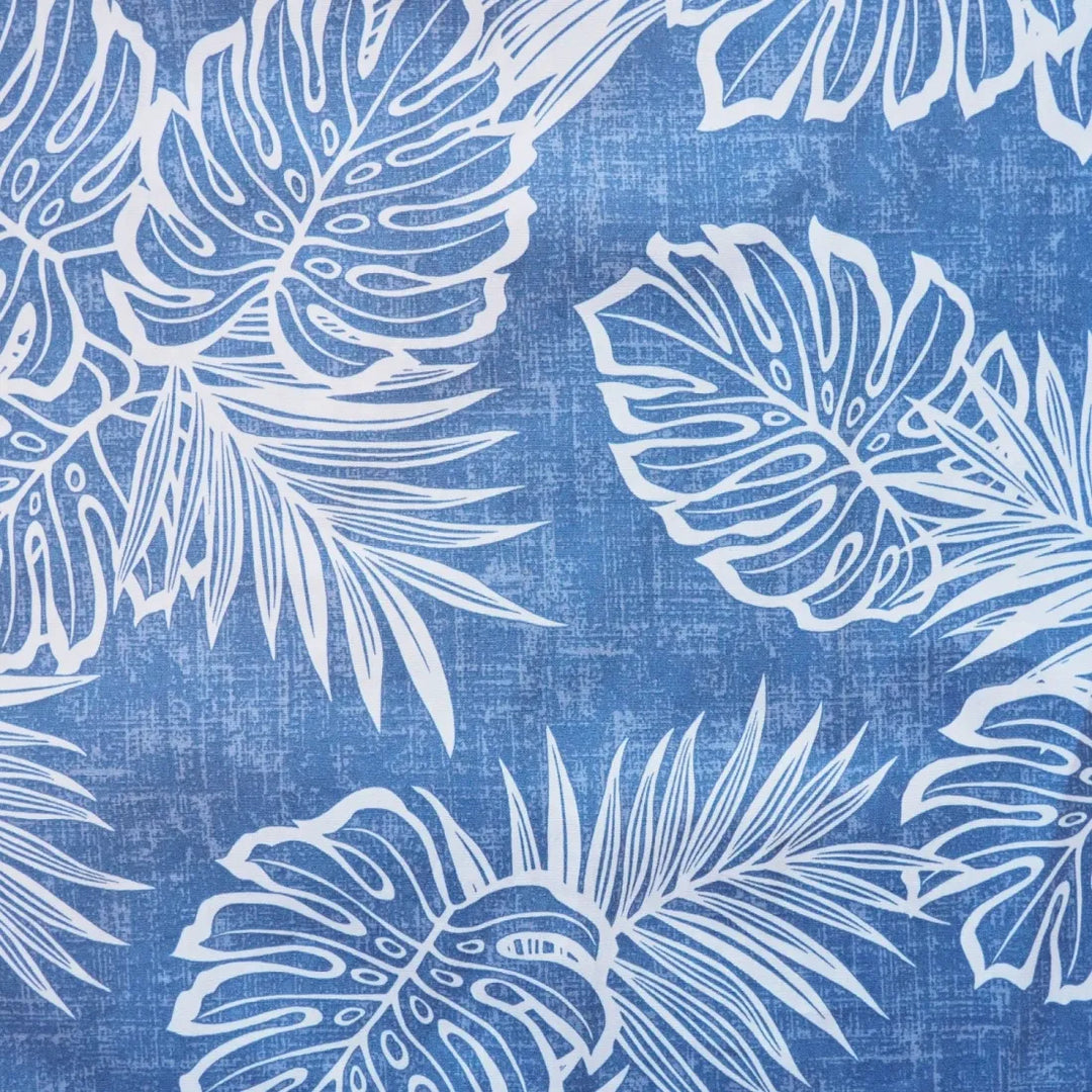 Leaf Blue Hawaiian Cotton Shirt - Made in Hawaii