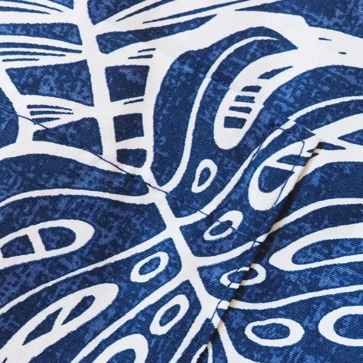Leaf Navy Hawaiian Cotton Shirt Made in Hawaii