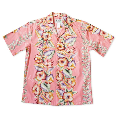 Lei Of Aloha Coral Hawaiian Cotton Shirt - Made In Hawaii