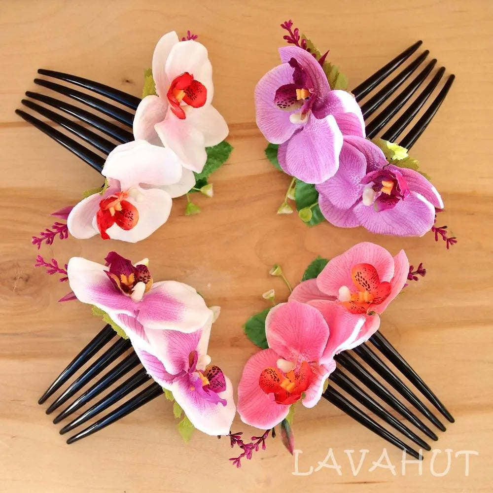Lilac Orchid Joy Hawaiian Hair Comb - Made In Hawaii
