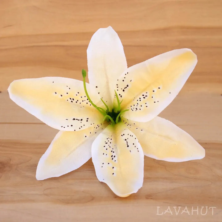 Lily Cream Flower Ear Stick - Made in Hawaii