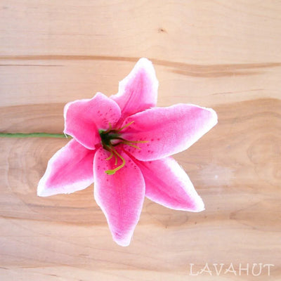 Lily Magenta Flower Ear Stick - Made In Hawaii
