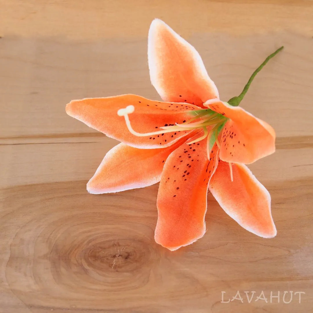 Lily Orange Flower Ear Stick - Made in Hawaii