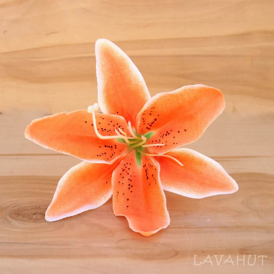 Lily Orange Flower Ear Stick - Made in Hawaii