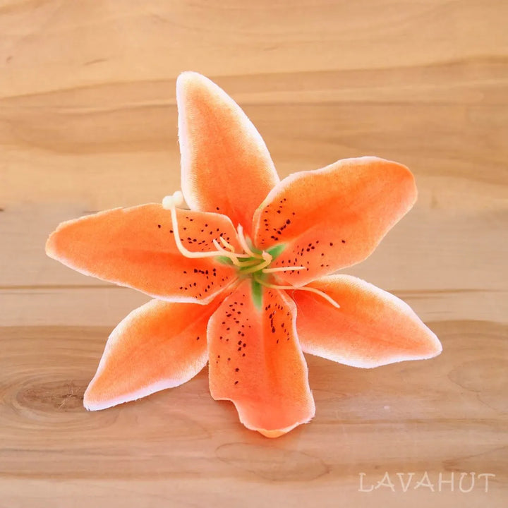 Lily Orange Flower Ear Stick - Made in Hawaii