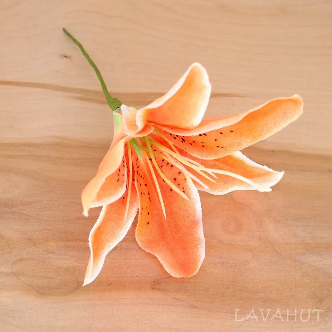 Lily Orange Flower Ear Stick - Made in Hawaii