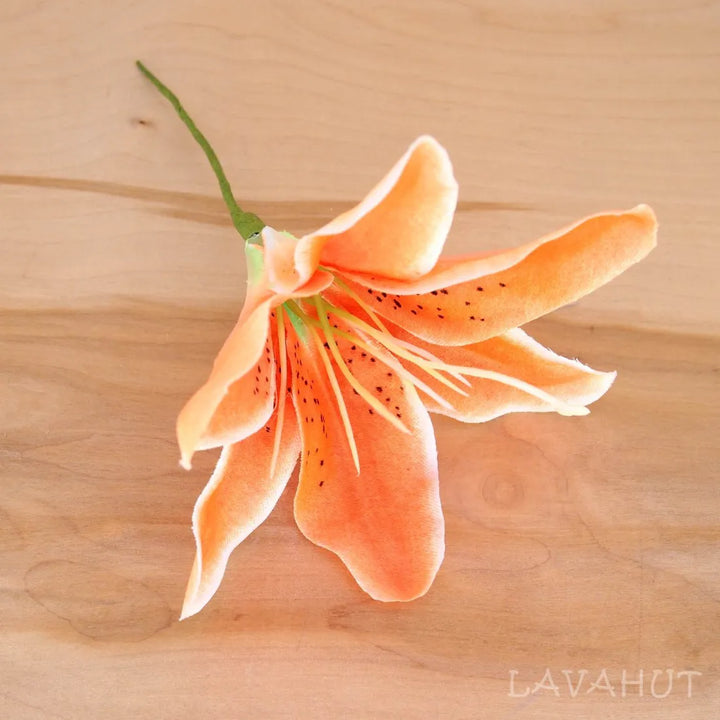 Lily Orange Flower Ear Stick - Made in Hawaii