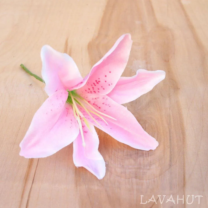 Lily Pink Flower Ear Stick - Made in Hawaii