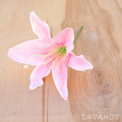 Lily Pink Flower Ear Stick - Made In Hawaii