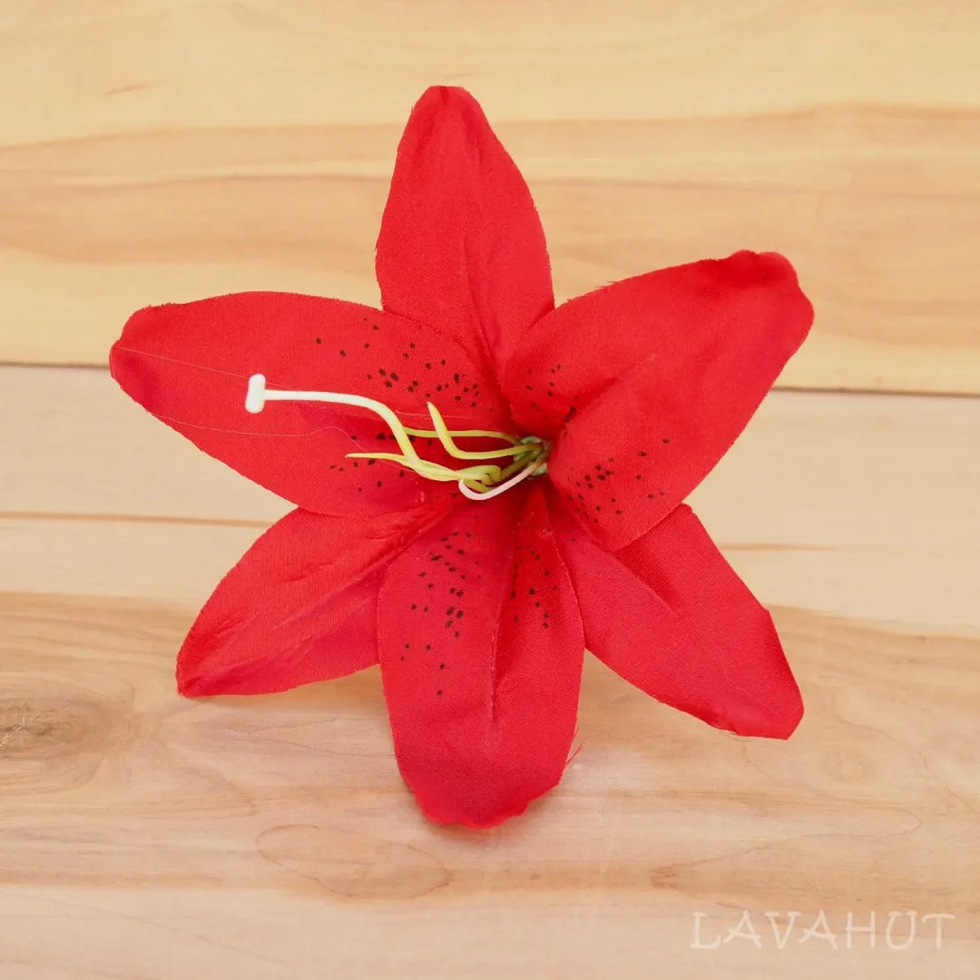 Lily Red Flower Ear Stick - Made in Hawaii