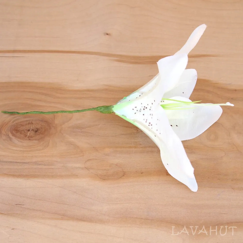 Lily White Flower Ear Stick - Made in Hawaii