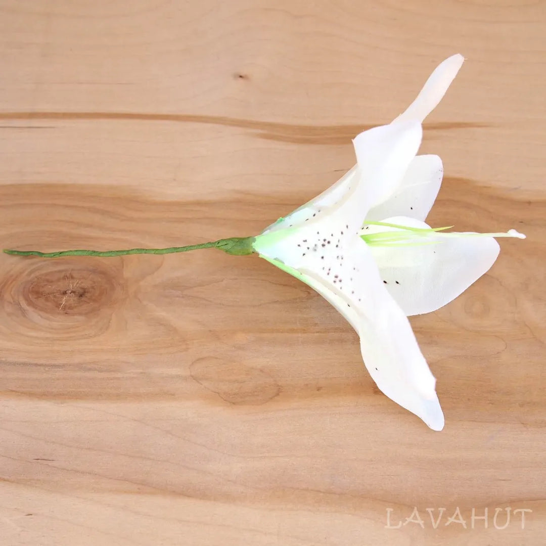 Lily White Flower Ear Stick - Made in Hawaii