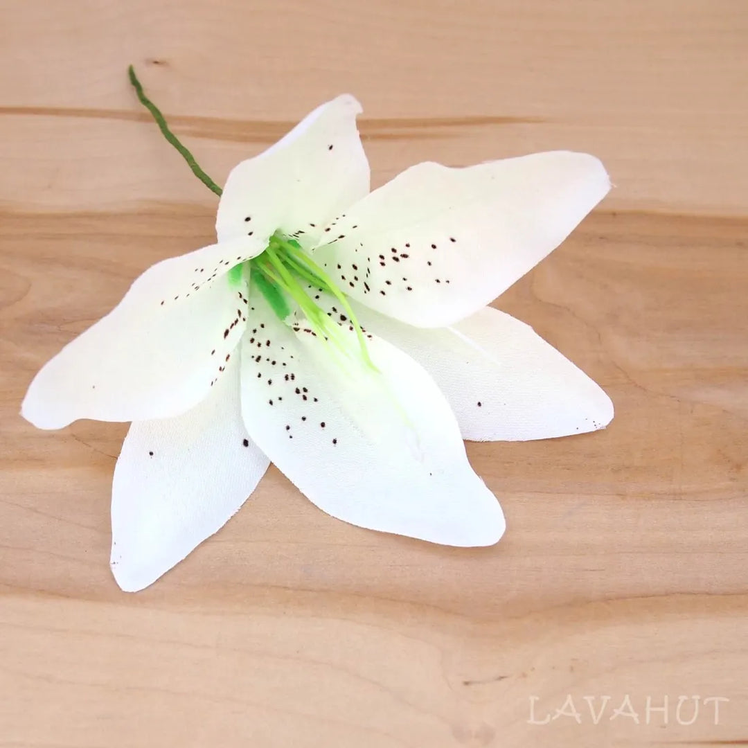 Lily White Flower Ear Stick - Made in Hawaii