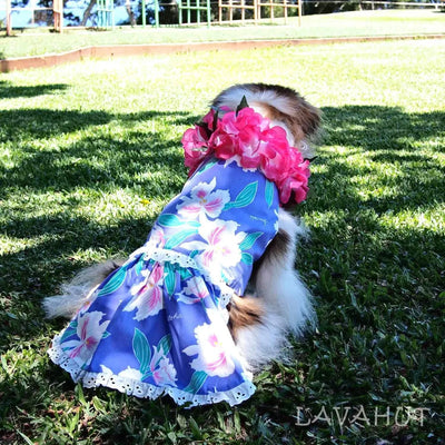 Luau Purple Hawaiian Dog Dress - Made In Hawaii