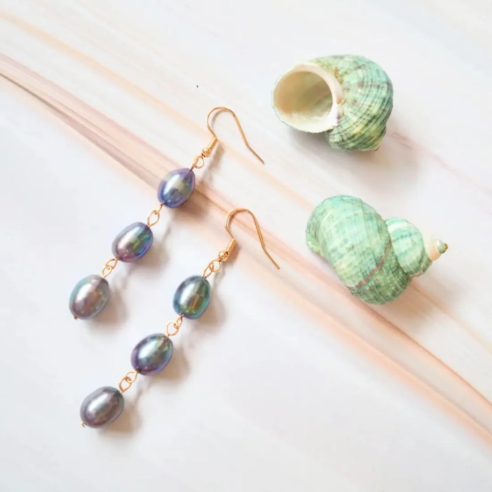 Luminous Freshwater Pearl Drop Earrings - Made in Hawaii