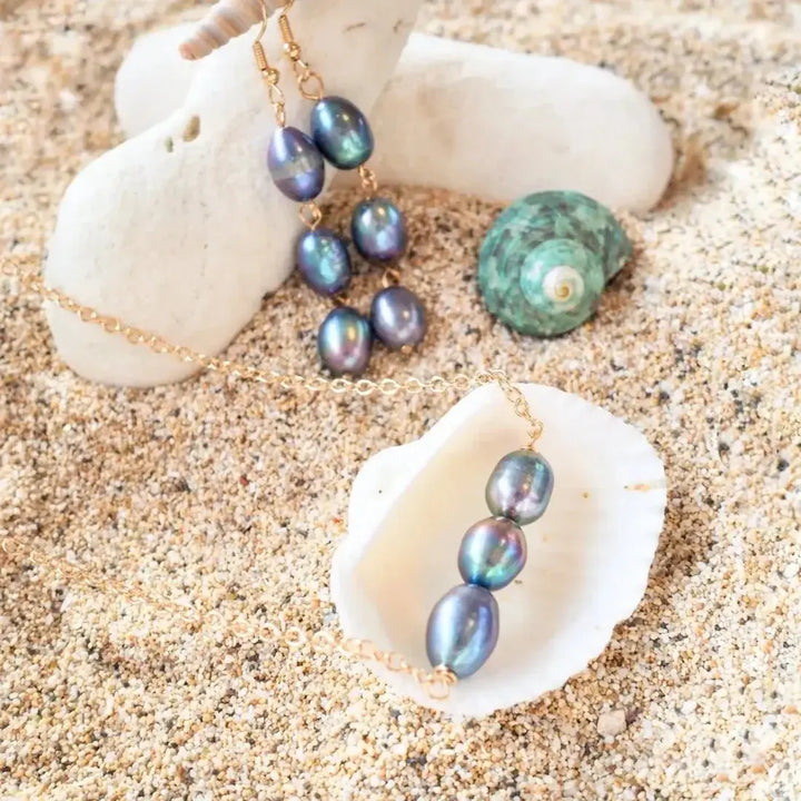 Luminous Freshwater Pearl Drop Earrings - Made in Hawaii