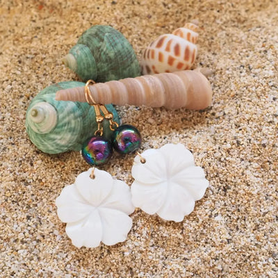 Lunar Pearl Bloom Drop Earrings - Made In Hawaii