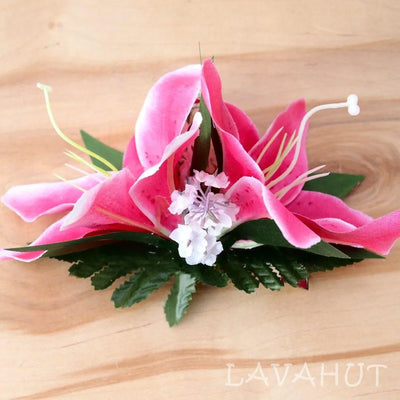 Magenta Paint The Lily Hawaiian Flower Hair Clip - Made In Hawaii
