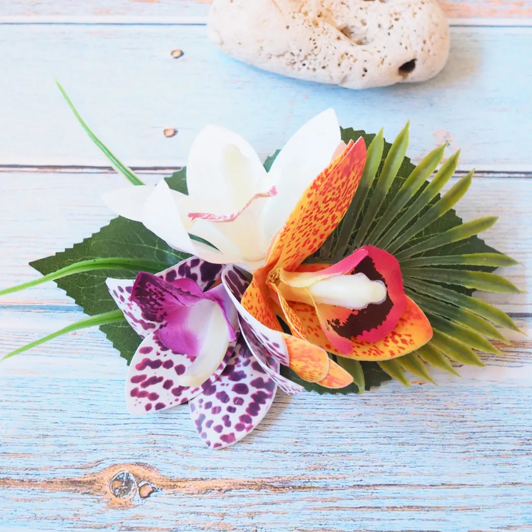 Mahina Orchid Flower Hair Clip - Made in Hawaii