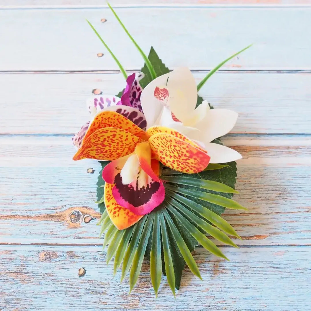 Mahina Orchid Flower Hair Clip - Made in Hawaii