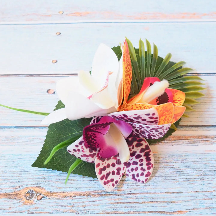 Mahina Orchid Flower Hair Clip - Made in Hawaii