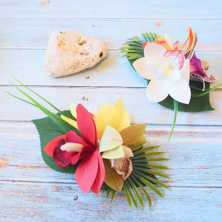 Mahina Orchid Flower Hair Clip - Made in Hawaii