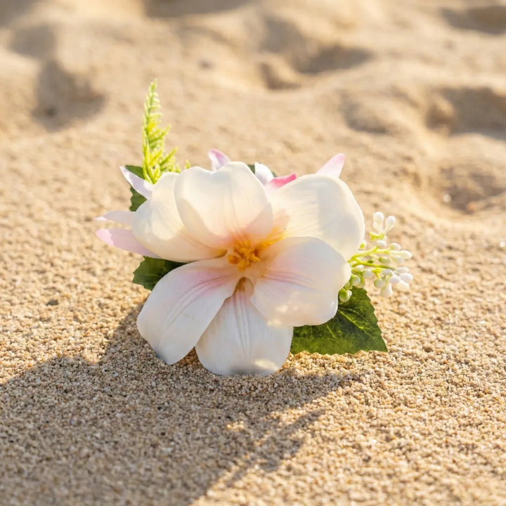 Mahina White Flower Hair Clip - Made in Hawaii