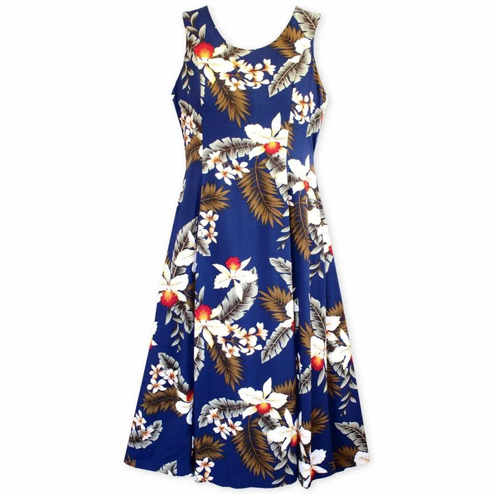 Majestic Blue Darling Midi Hawaiian Dress - Made in Hawaii