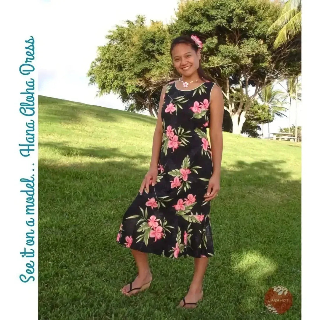 Majestic Blue Hana Aloha Hawaiian Dress for Elegance L / Blue