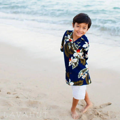 Majestic Blue Hawaiian Boy Shirt - Made In Hawaii