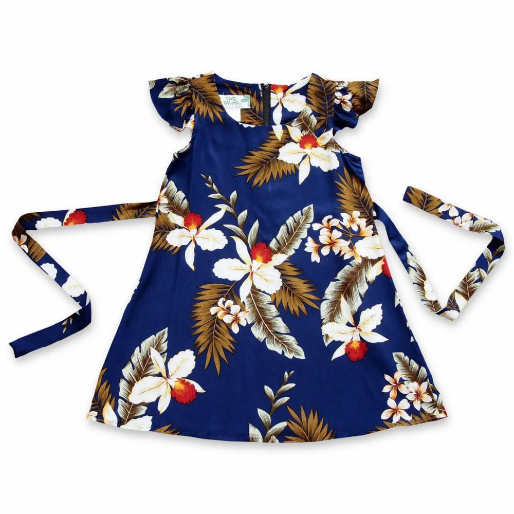 Majestic Blue Hawaiian Girl Rayon Dress - Made in Hawaii