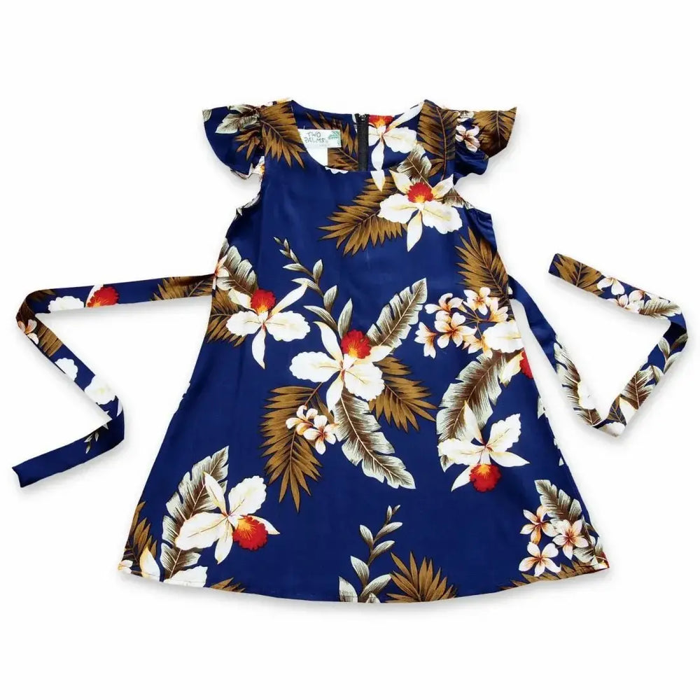 Majestic Blue Hawaiian Girl Rayon Dress Made in Hawaii