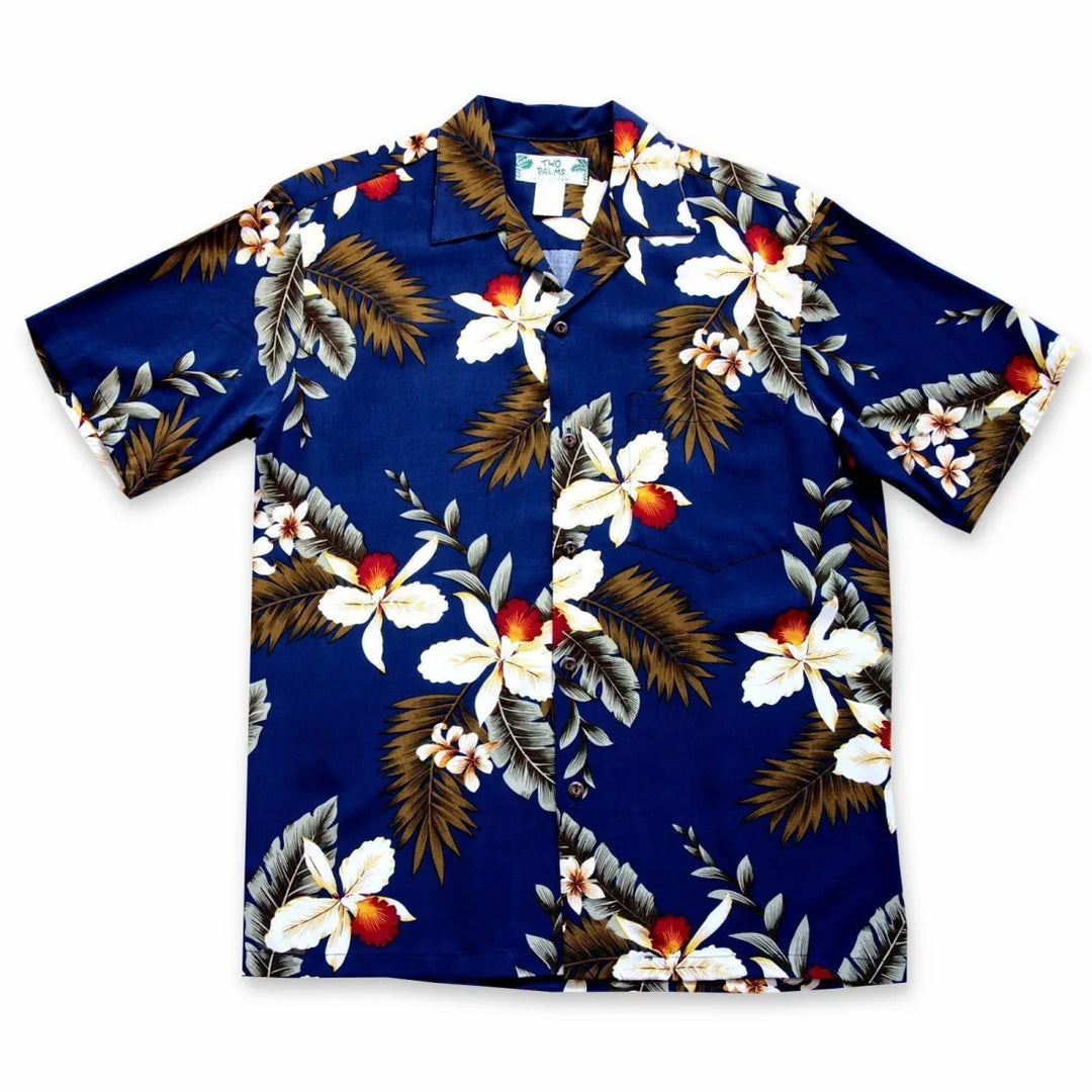 Majestic Blue Hawaiian Rayon Shirt - Made in Hawaii