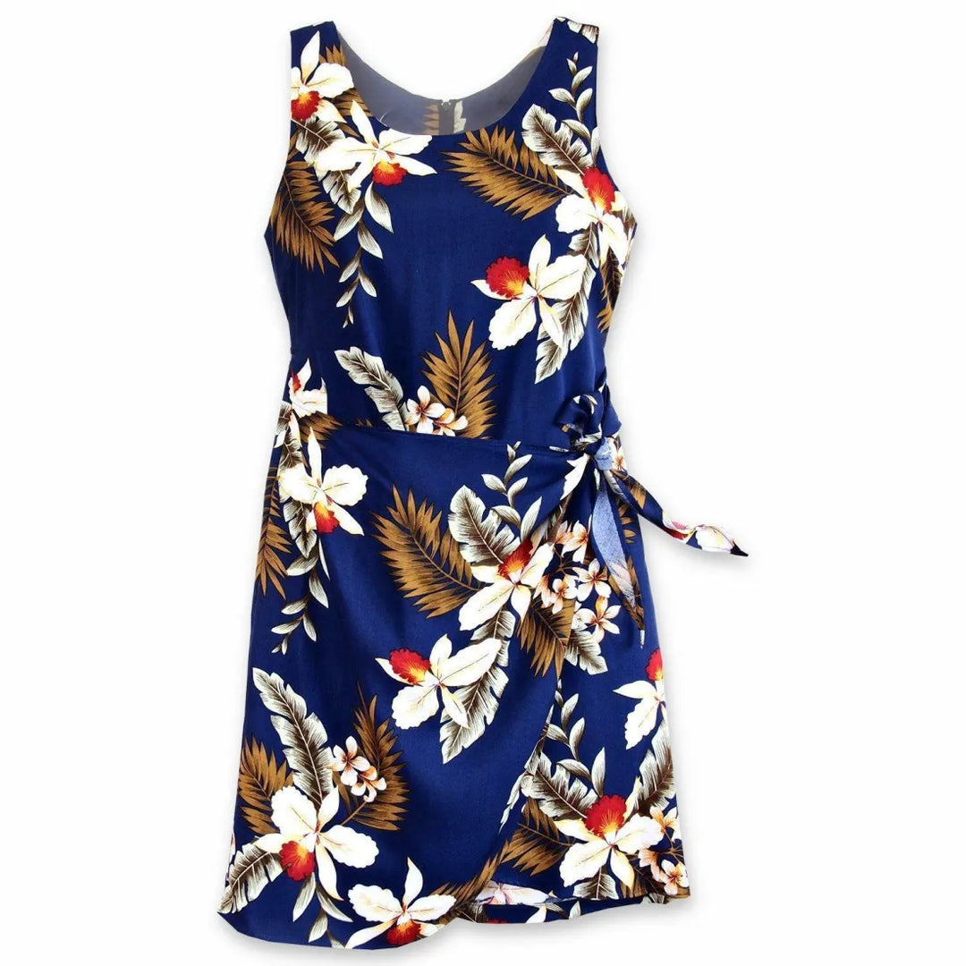 Majestic Blue Honi Hawaiian Dress - Made in Hawaii