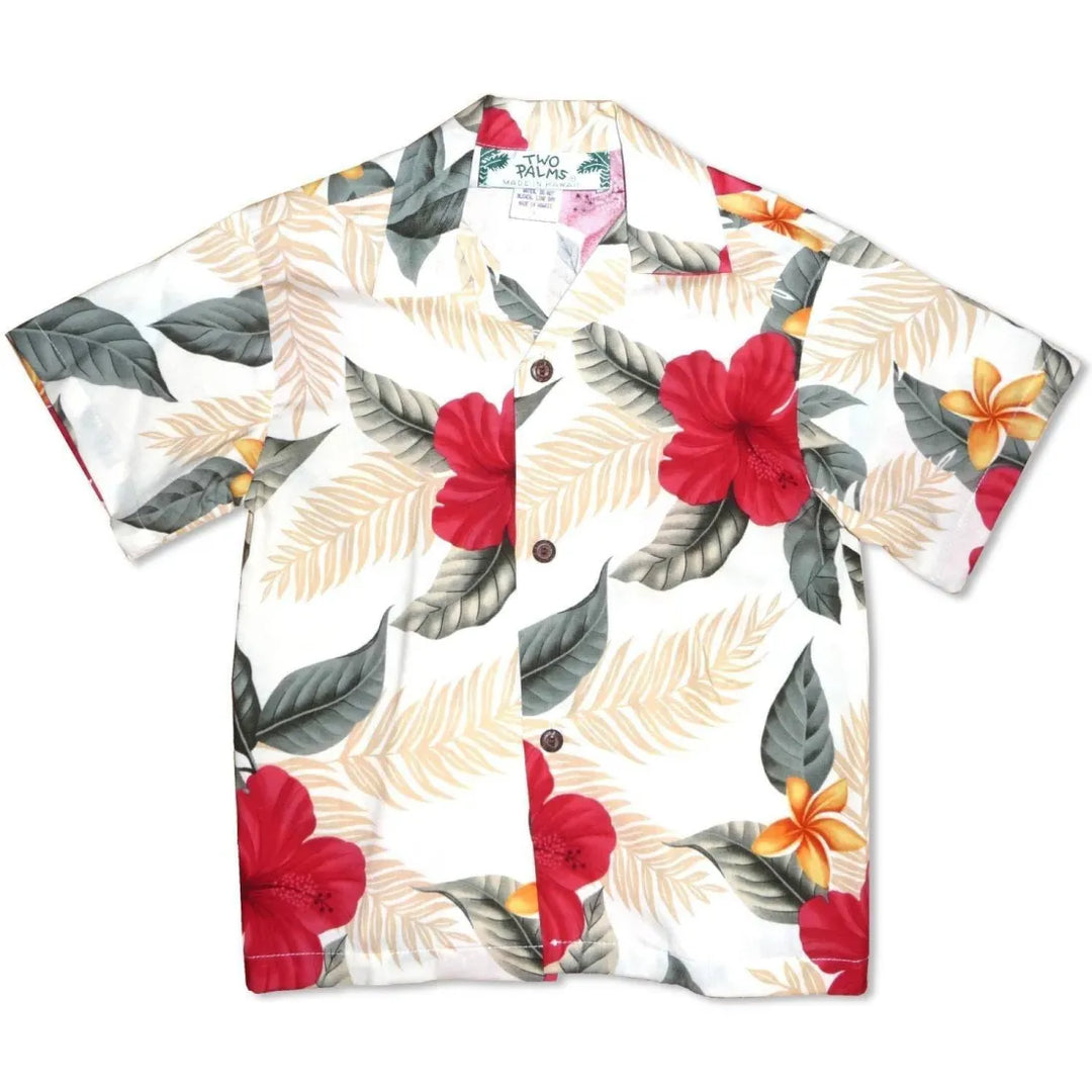 Makaha Cream Hawaiian Boy Shirt - Made in Hawaii