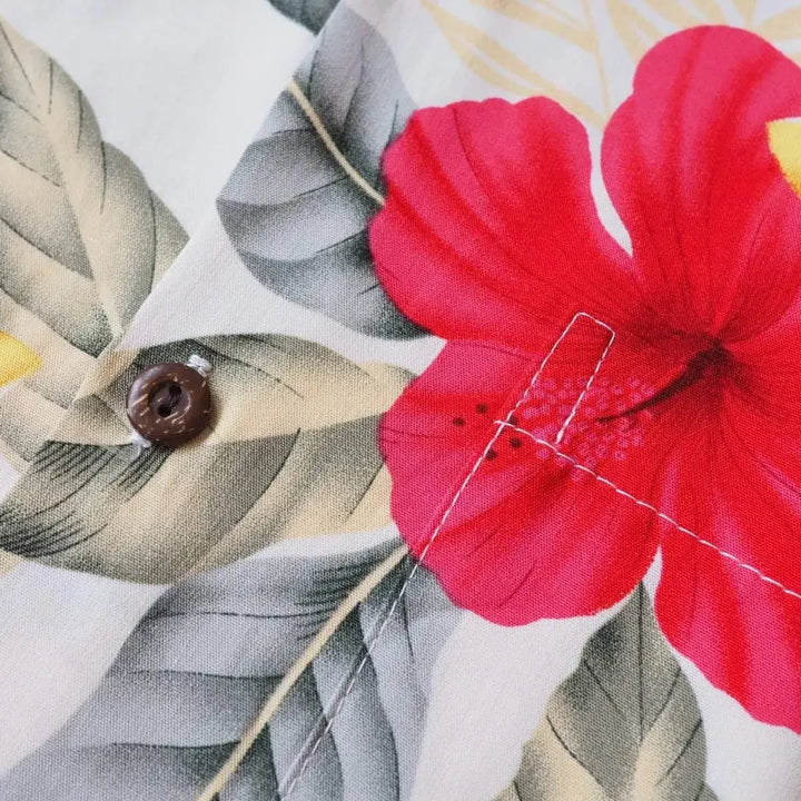 Makaha Cream Hawaiian Rayon Shirt Made in Hawaii