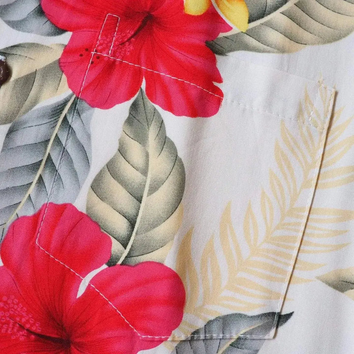 Makaha Cream Hawaiian Rayon Shirt Made in Hawaii