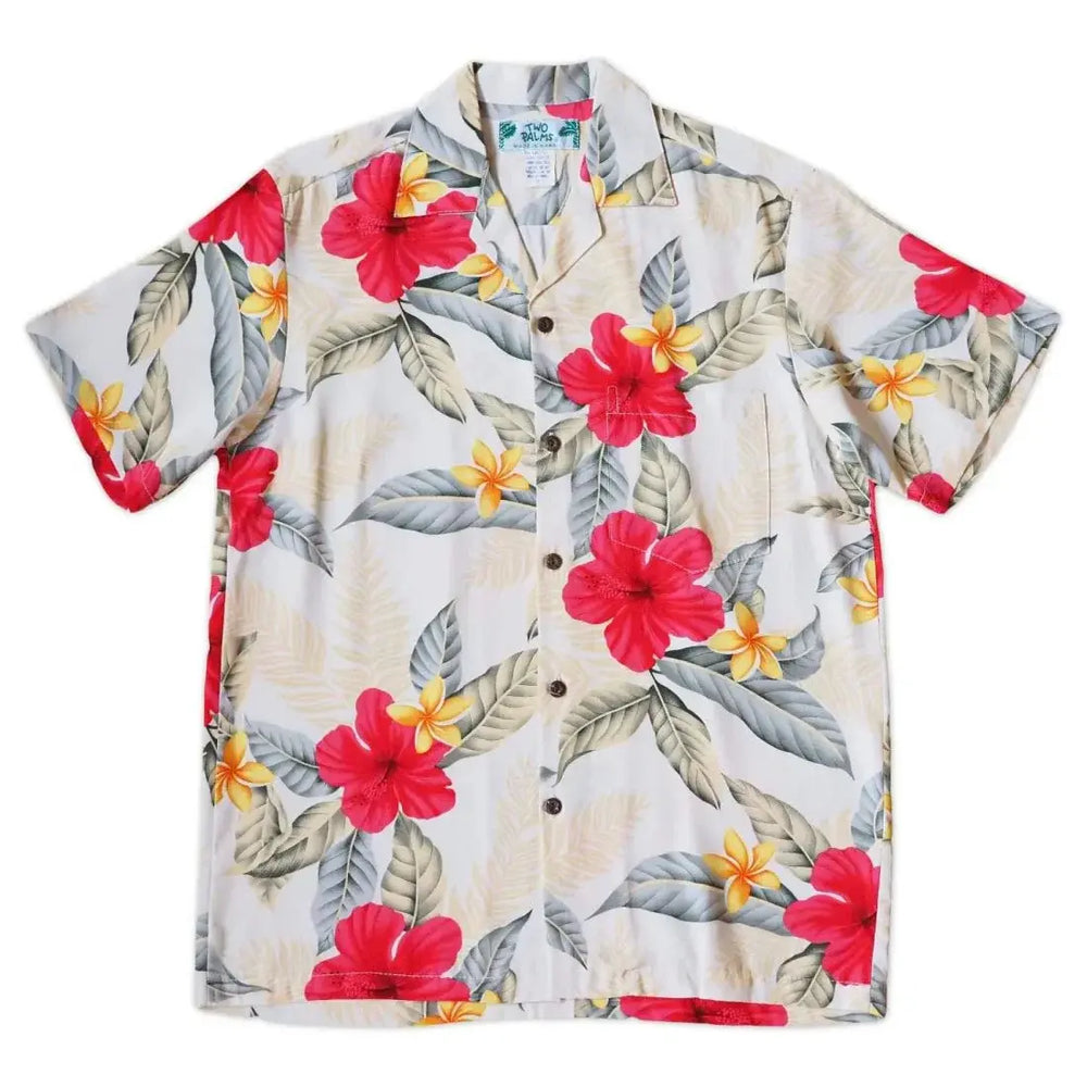 Makaha Cream Hawaiian Rayon Shirt Made in Hawaii