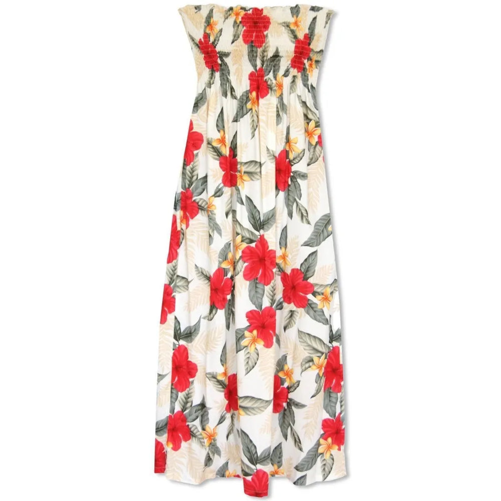 Makaha Cream Maxi Hawaiian Dress - Made in Hawaii